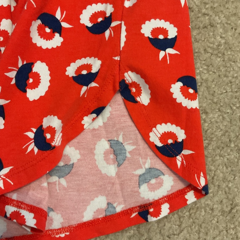 Boden Lois Floral Midi Jersey Dress Orange/Red Navy White Sleeveless Size 10 M - Picture 13 of 16